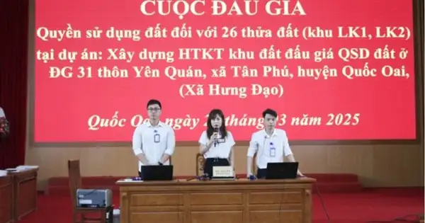 Huyện Quốc Oai (Hà Nội), giá trúng đấu giá đất “lại nóng”, cao nhất lên đến 104 triệu đồng/m2