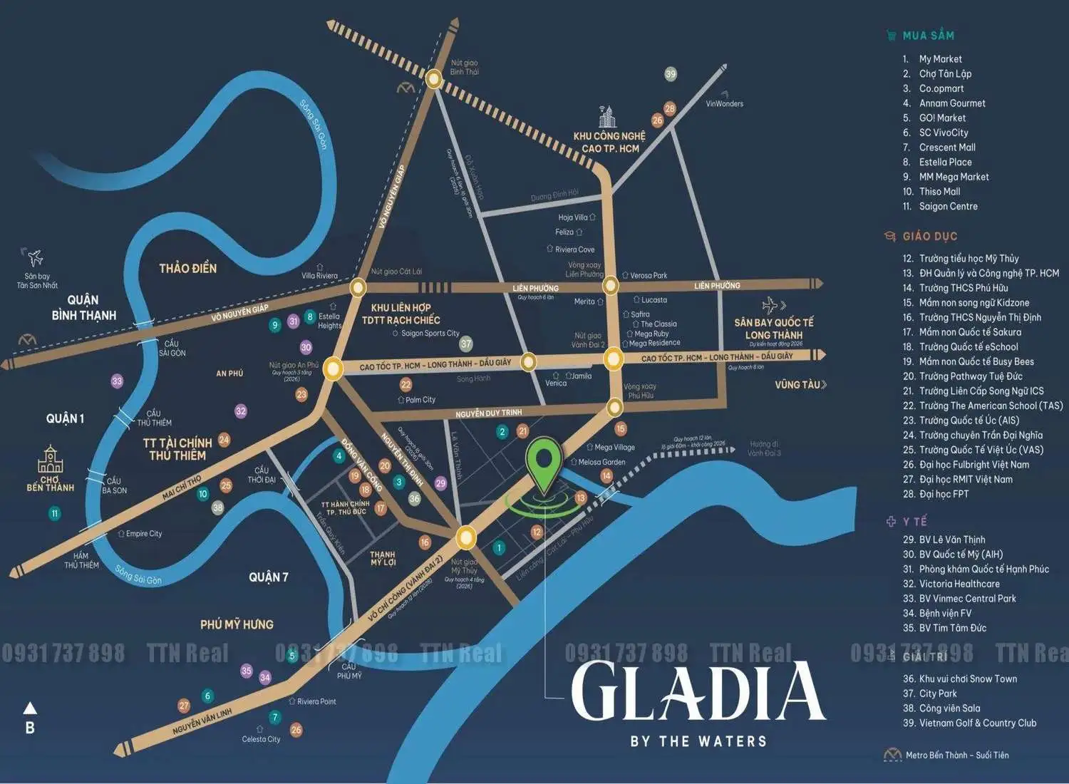 Thông tin mở bán dự án Gladia by the Waters Quận 2