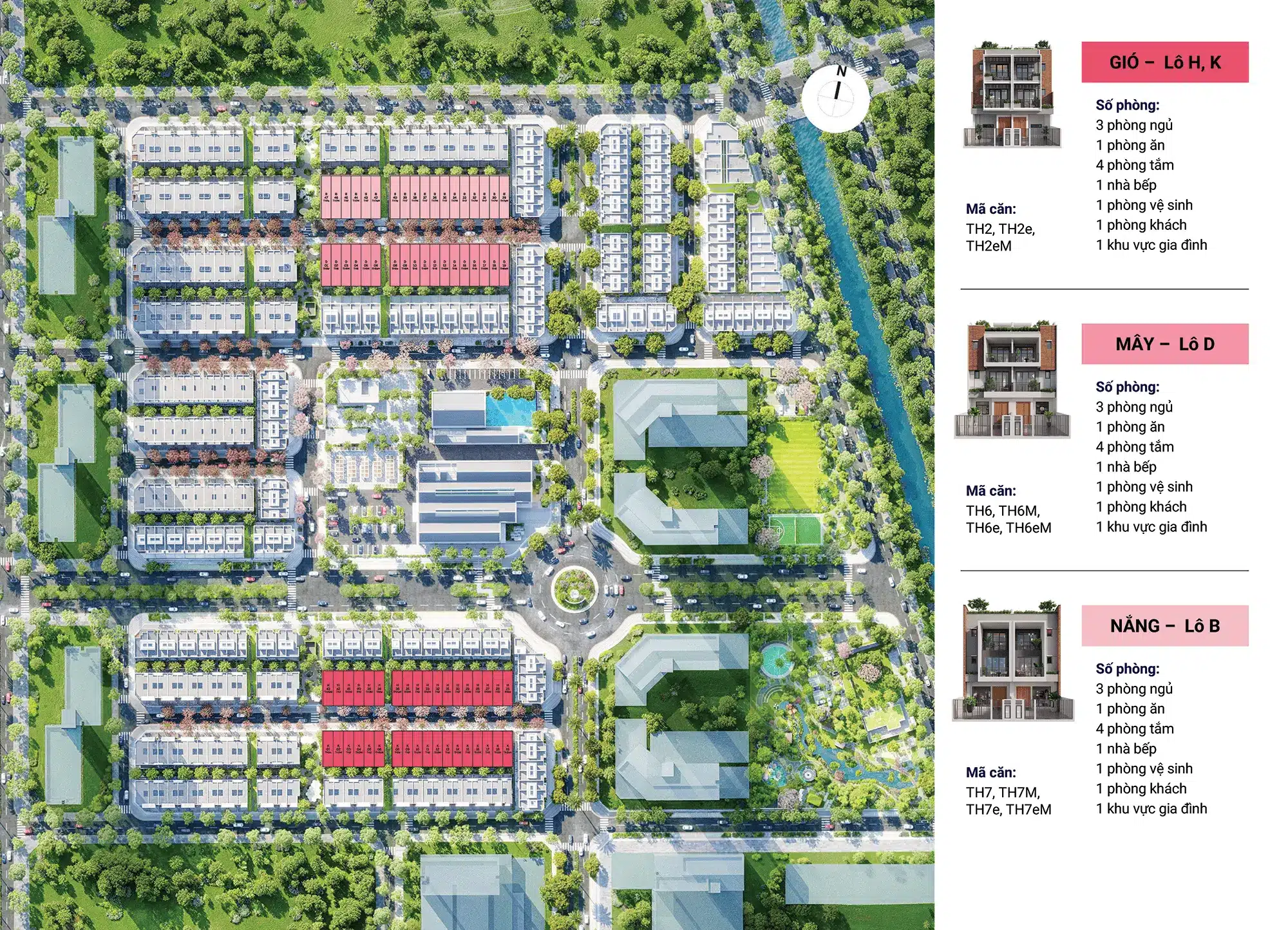 Mặt bằng loại hình sản phẩm Nhà Phố Thời Thượng tại dự án Spring Ville của chủ đầu tư Gamuda Land
